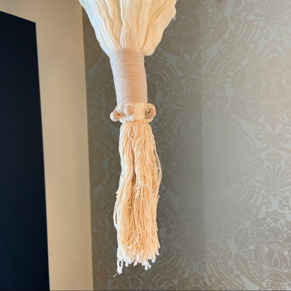 Boho Cotton White Minimalist Wall Decor Lantern - Picture 4 of 8